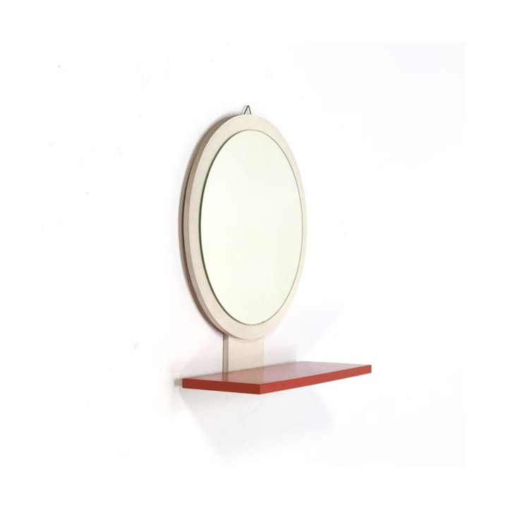 Round mirror white/ orange - Retro Studio