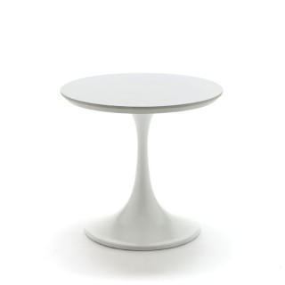 Side table white on tulip base - Retro Studio