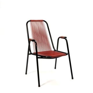 Zwart/ rode draad stoel - Retro Studio