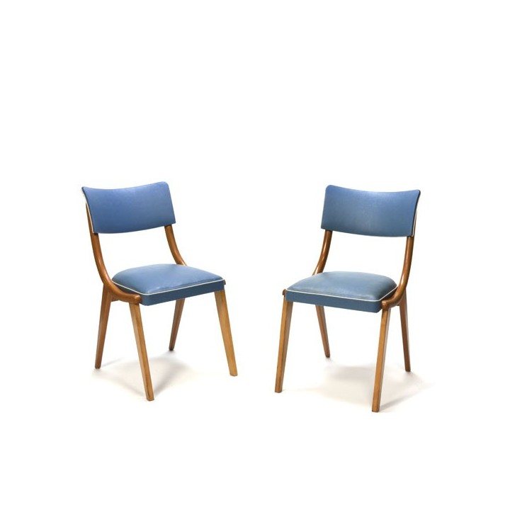 Set van 2 stoelen jaren 50 blauw - Retro Studio