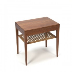 Side table with drawer in teak