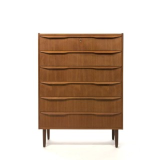 Teak chest of drawers with plywood handles - Retro Studio