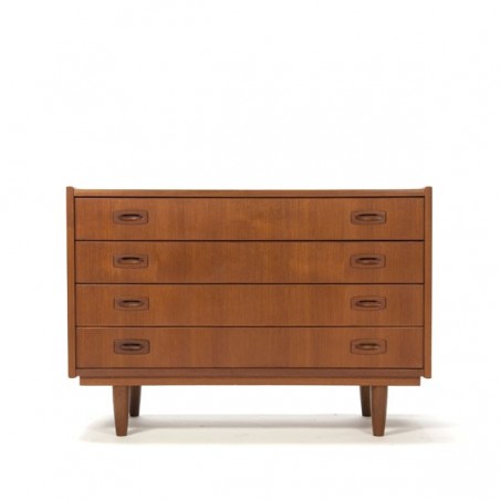 Low chest of drawers in teak