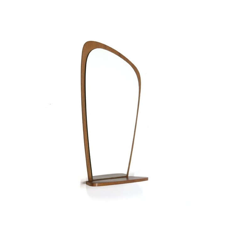 Teak mirror with small shelf - Retro Studio