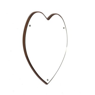 Large teak mirror heart shaped - Retro Studio