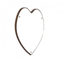 Large teak mirror heart shaped