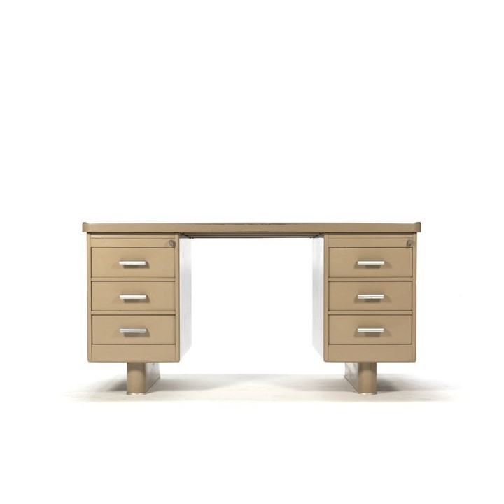 Industrieel bureau zandkleurig - Retro Studio