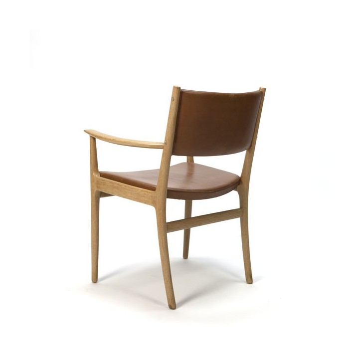 Set van 4 stoelen met cognac-lederen bekleding - Retro