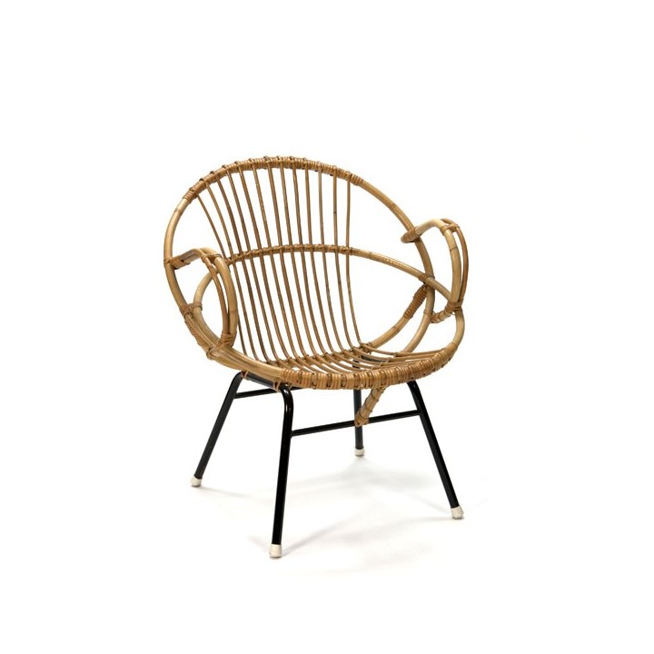 Rotan zitstoel klein model - Retro Studio