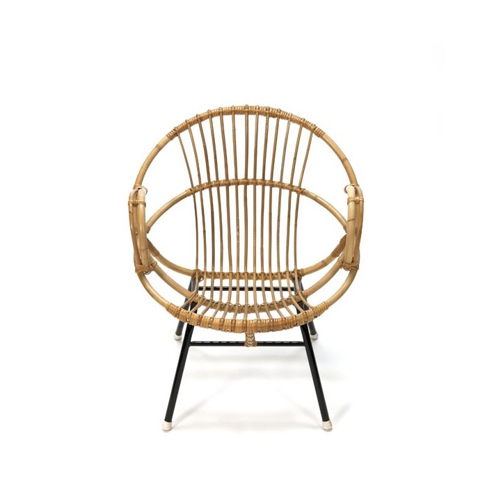 Rotan zitstoel klein model - Retro Studio