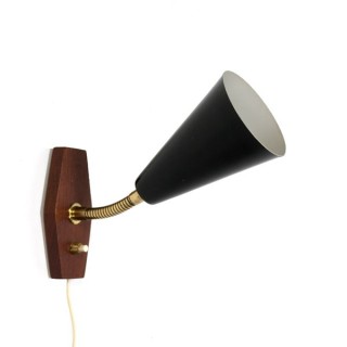 Wall lamp black/ teak 1950's - Retro Studio