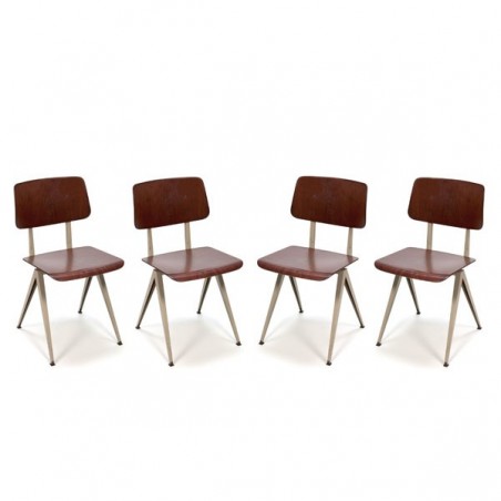 Set van 4 industriele stoel fabrikant Galvanitas
