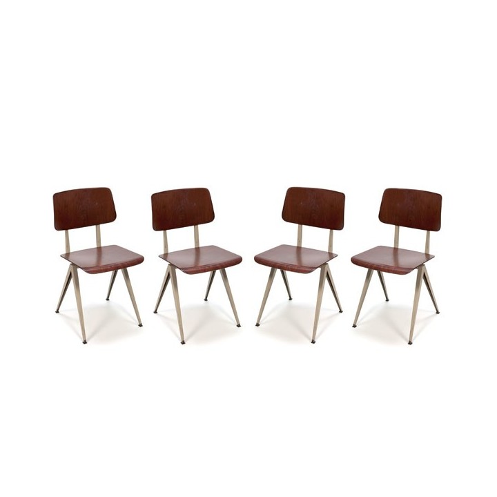 Set of 4 industrial chairs by Galvanitas - Retro Studio