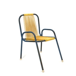 Geel/ blauw kinderstoeltje - Retro Studio