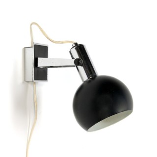 Zwarte bol wandlamp - Retro Studio