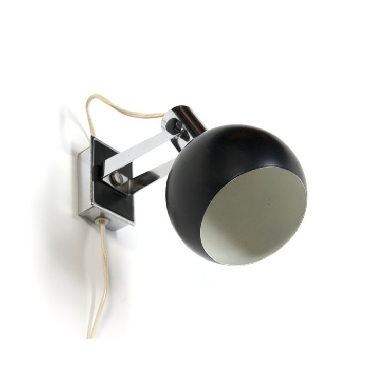 Black ball-shaped wall lamp - Retro Studio