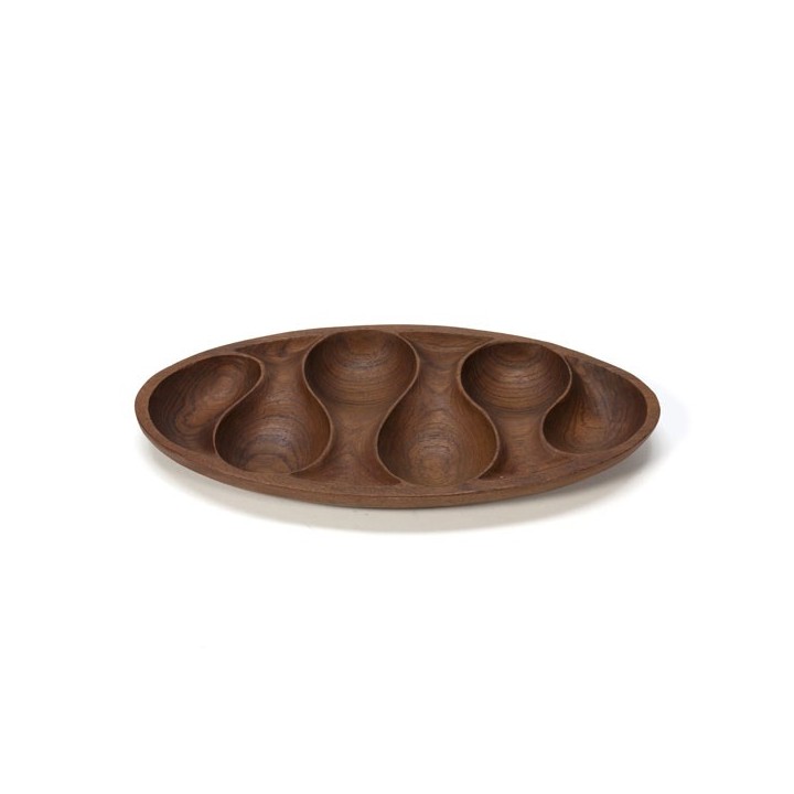 Large oval bowl in teak - Retro Studio