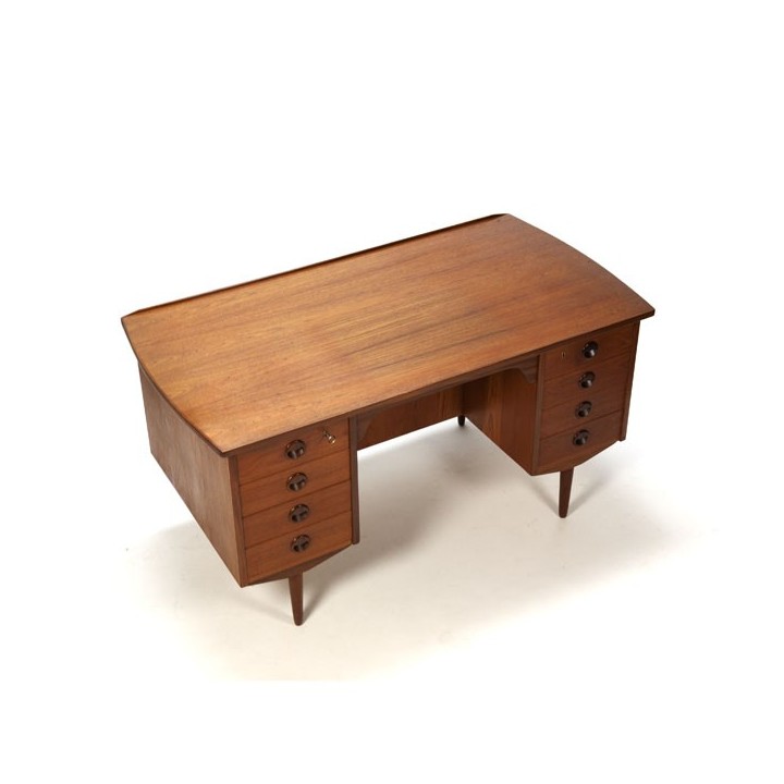 Groot teakhouten design bureau - Retro Studio