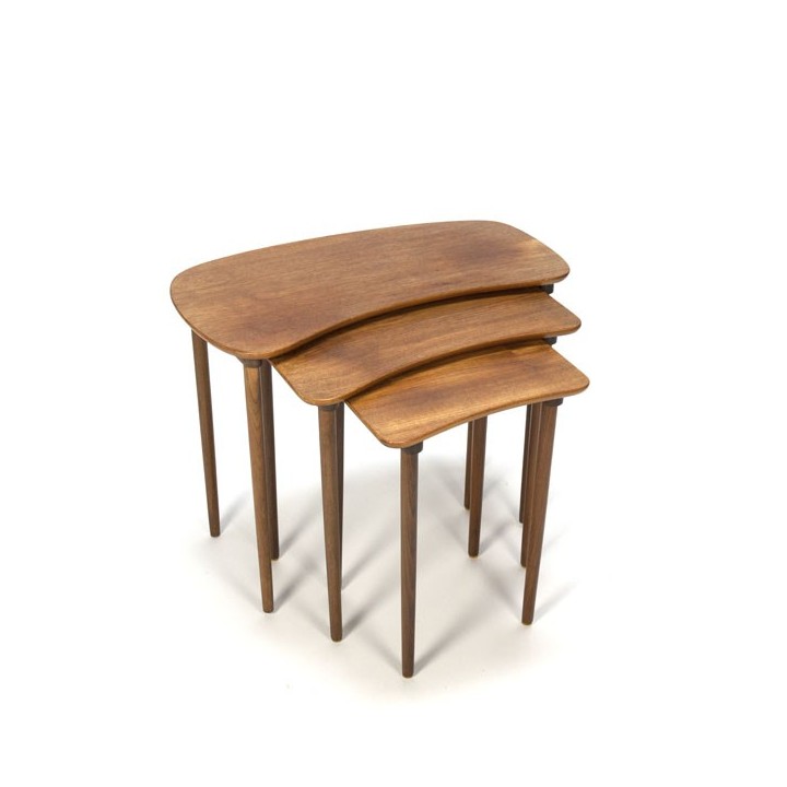 Set of 3 nest tables in teak - Retro Studio