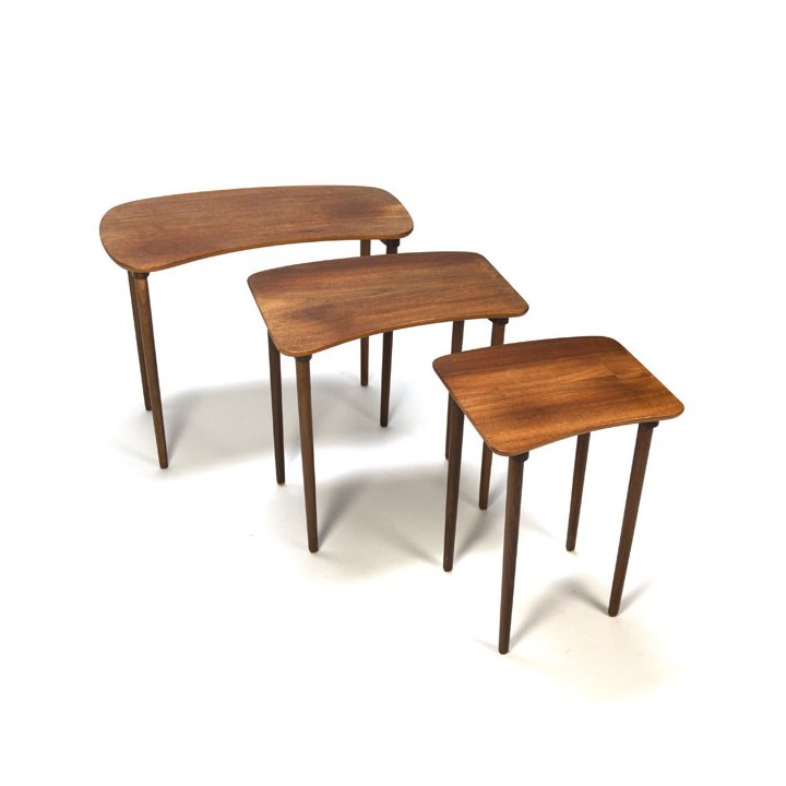 Set of 3 nest tables in teak - Retro Studio