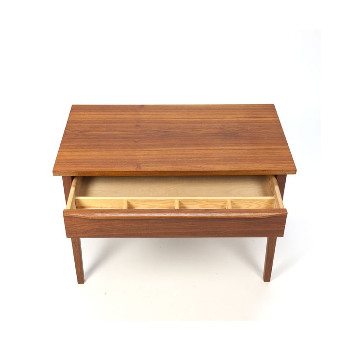 Small teak cabinet with wicker drawer - Retro Studio