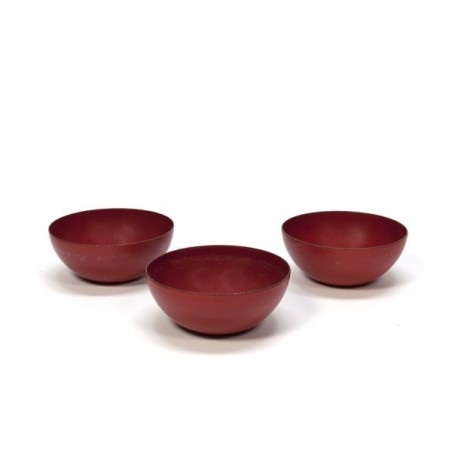 Set of 3 enameled bowls Kaj Franck style