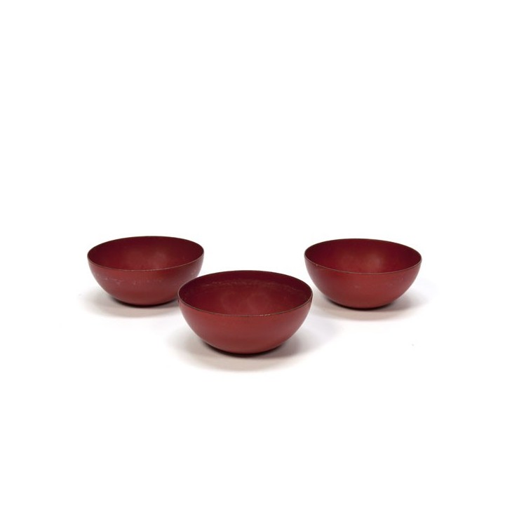 Set van 3 emaille schaaltjes Kaj Franck stijl - Retro Studio