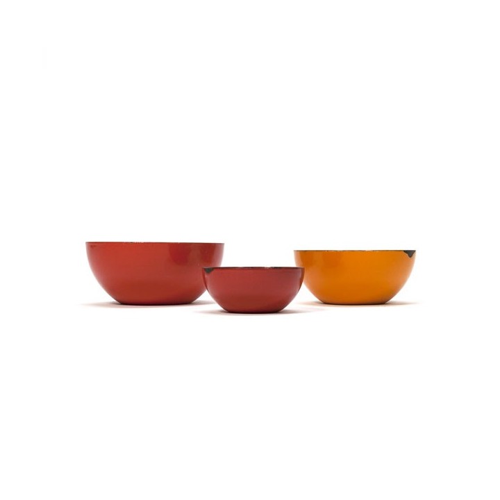 Set of 3 enameled bowls Finel style - Retro Studio