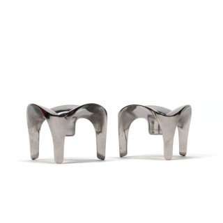 Set van 2 chromen kandelaars - Retro Studio