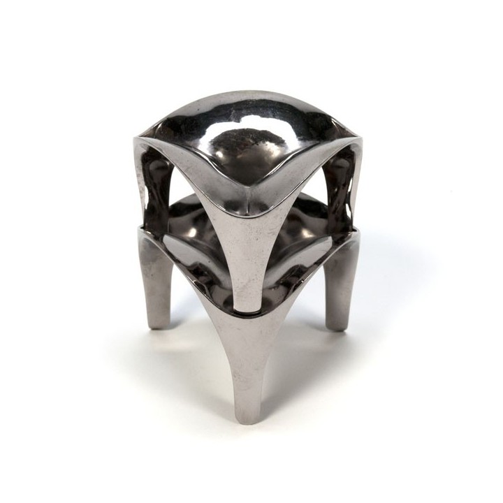 Set of 2 chrome candleholders - Retro Studio