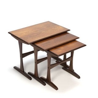 Set of 3 nest tables in teakwood nr.1 - Retro Studio