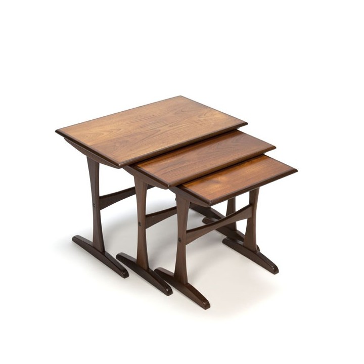 Set of 3 nest tables in teakwood nr.1 - Retro Studio