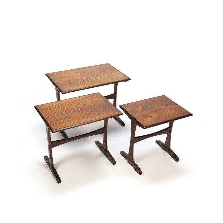 Set of 3 nest tables in teakwood nr.1 - Retro Studio