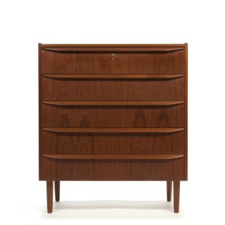 Ladekast in teak met 5 lades - Retro Studio