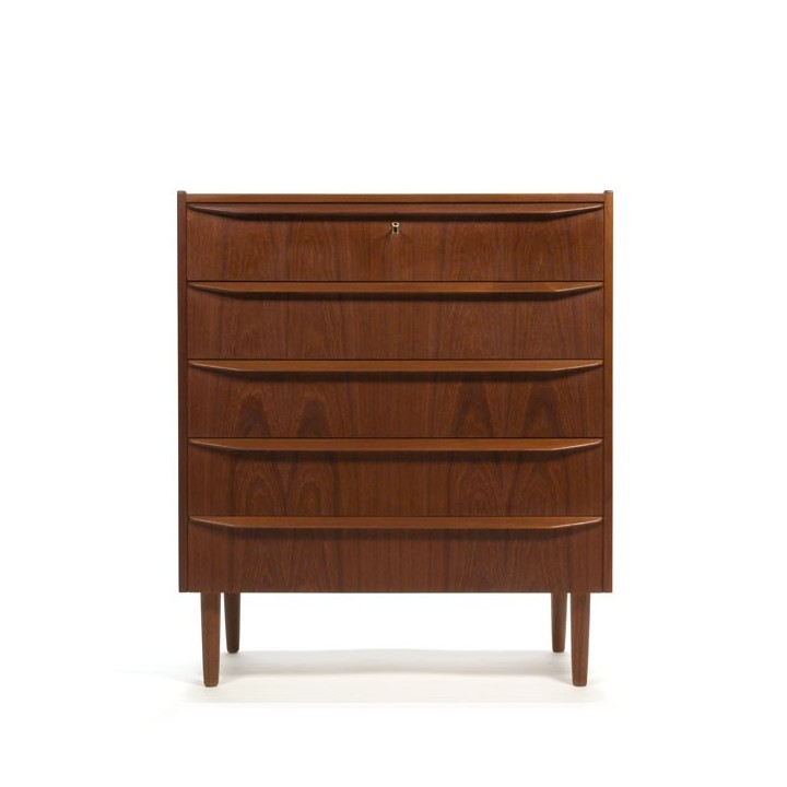 Dresser in teak with 5 drawers - Retro Studio