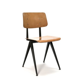 Industriele stoel Galvanitas houten zitting - Retro Studio