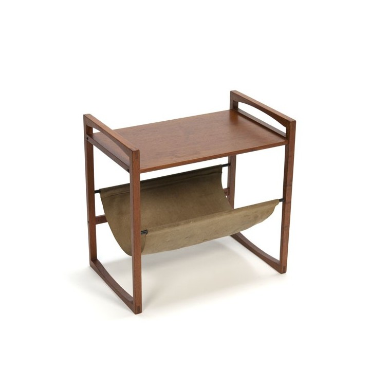 Teak sidetable with magazine basket - Retro Studio