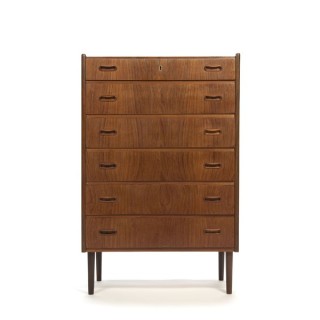 Deense ladekast in teak met 6 lades - Retro Studio