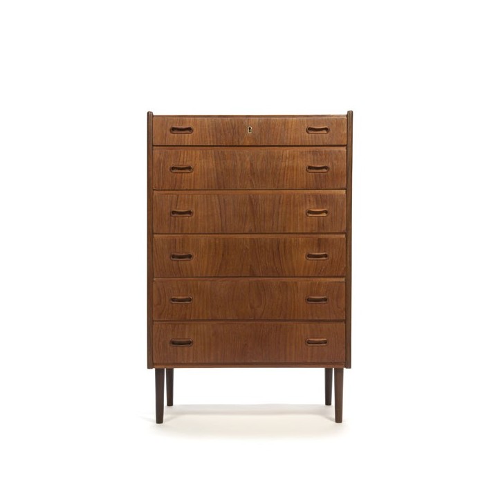Danish dresser in teak with 6 drawers - Retro Studio