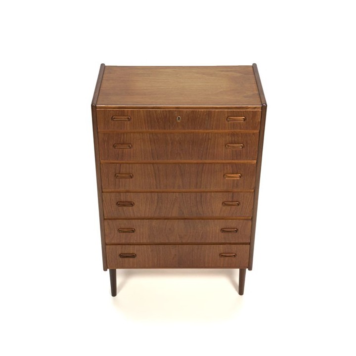 Danish dresser in teak with 6 drawers - Retro Studio