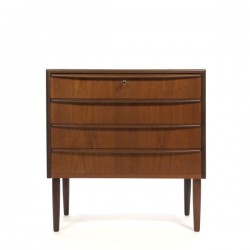 Low chest of drawers in teak