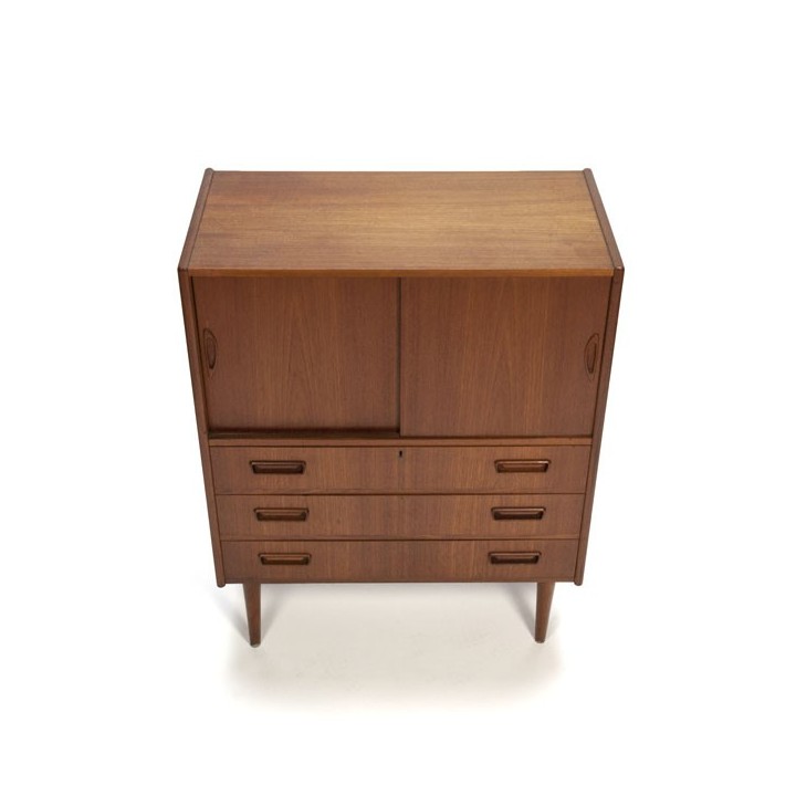 Danish cabinet in teak with sliding doors - Retro Studio