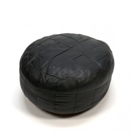 Black leather stool