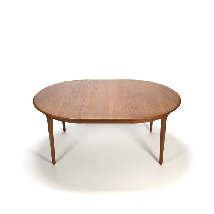 Extendable round teak dining table - Retro Studio