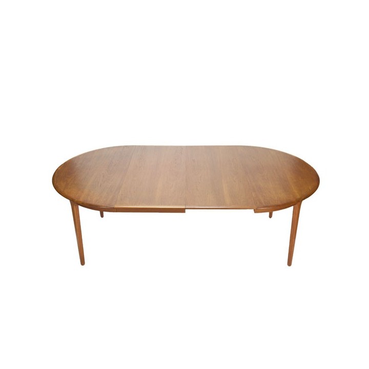 Extendable round teak dining table - Retro Studio