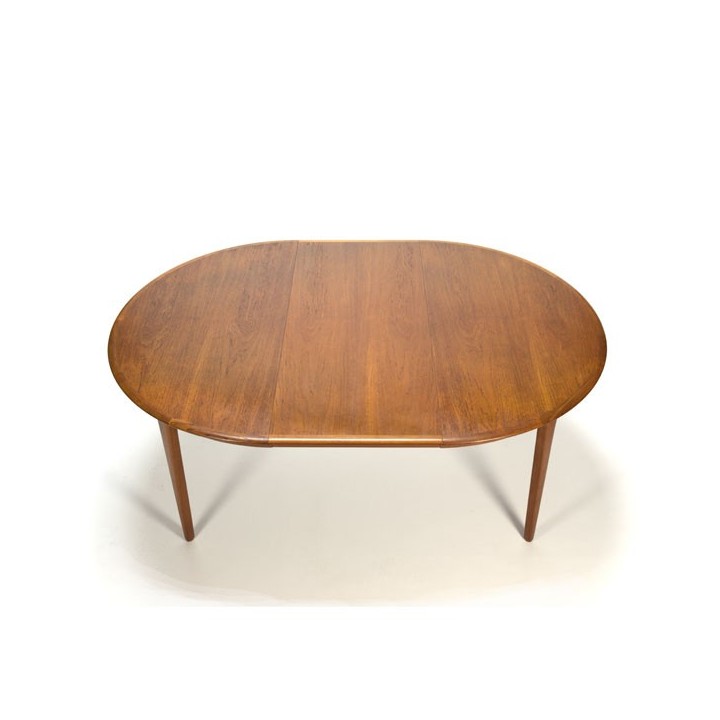 Extendable round teak dining table - Retro Studio