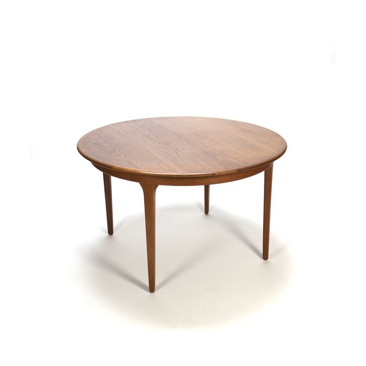 Extendable round teak dining table - Retro Studio