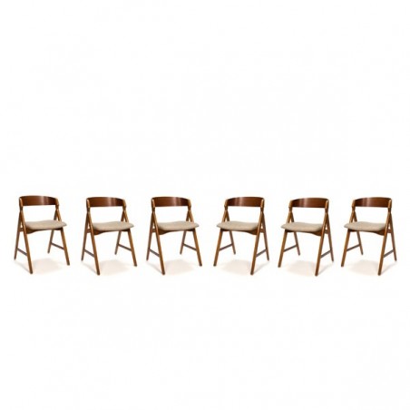 Danish chairs by H. Kjaernulf set of 6