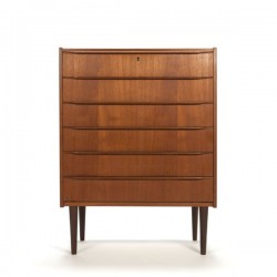 Teak chest of drawers with revolving handle