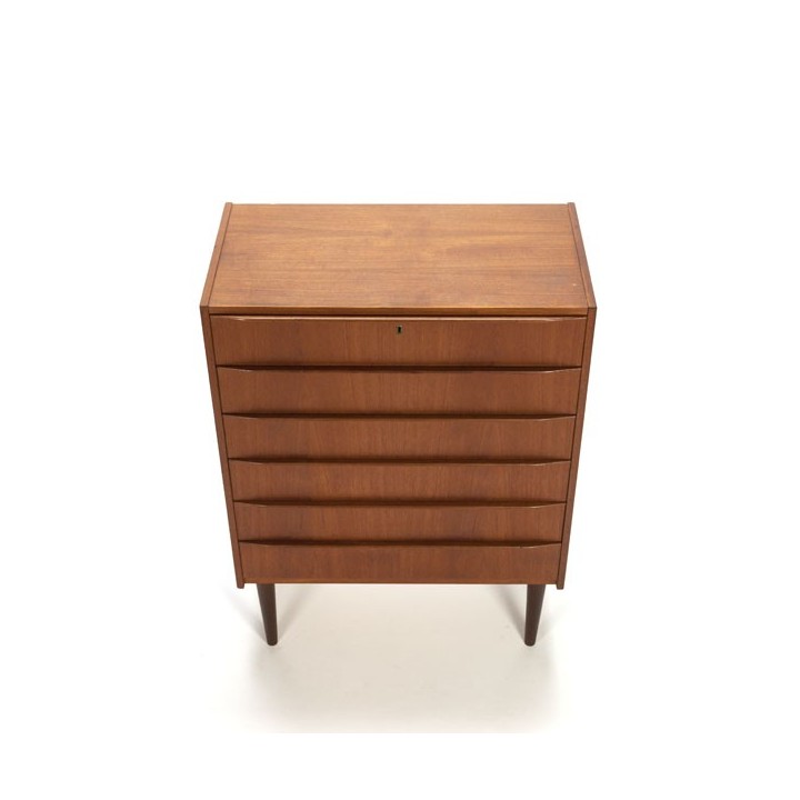 Teakhouten ladekast met doorlopende greep - Retro Studio